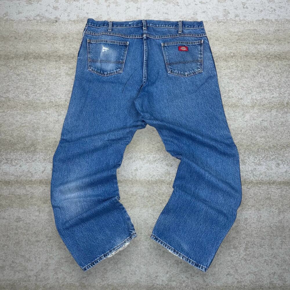 Vintage Y2K Dickies Jeans 40x30 Baggy Wide Leg Fit Medium Wash Denim Red Label